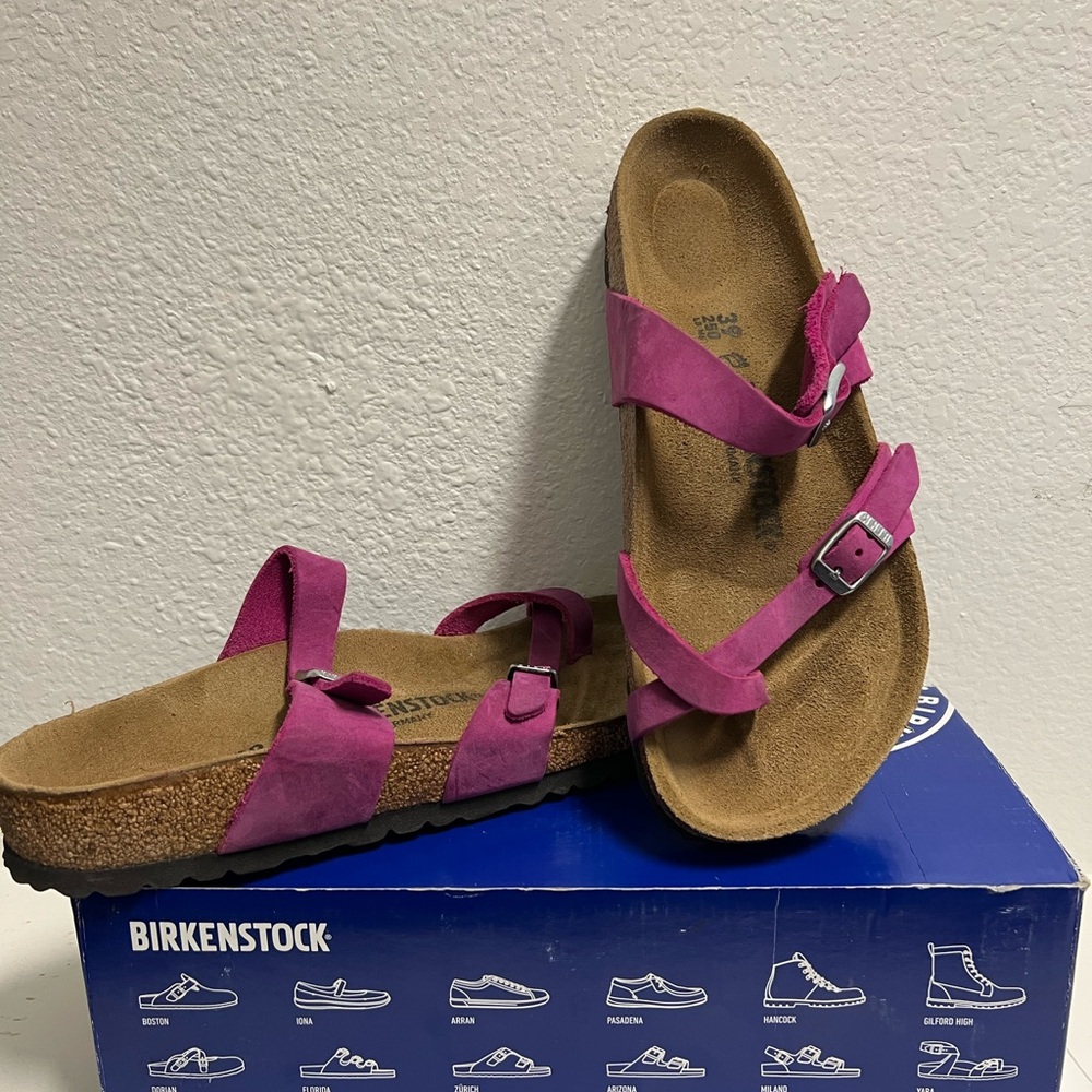 Birkenstock Pink Suede Sandals